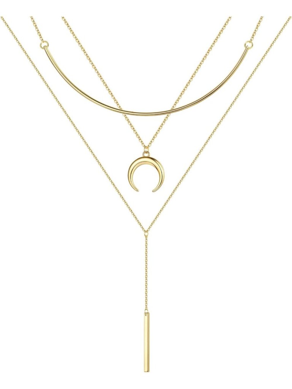 14K Gold Plated Layered Necklace for Women - Elegant Jewelry Gift Idea